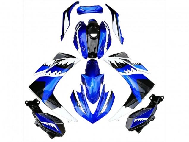 Squalo Bianco Blu & Nero 15-18 Yamaha R3 Carene Moto Squalo Bianco Blu & Nero 15-18 Yamaha R3 Carene Moto