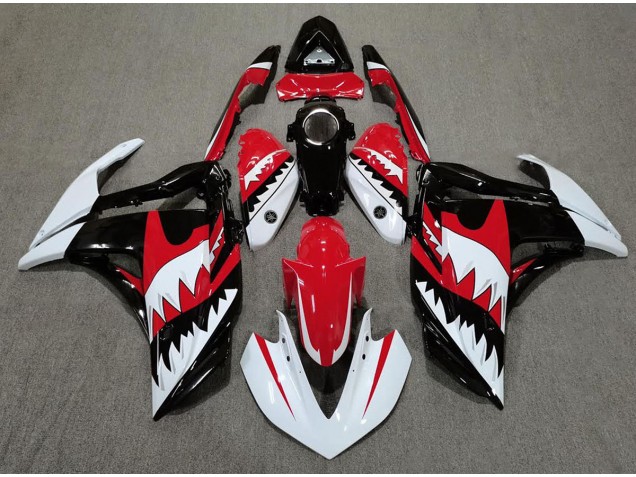Squalo Bianco & Rosso 15-18 Yamaha R3 Carene Moto Squalo Bianco & Rosso 15-18 Yamaha R3 Carene Moto