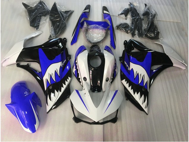 Squalo Blu & Bianco 15-18 Yamaha R3 Carene Moto Squalo Blu & Bianco 15-18 Yamaha R3 Carene Moto