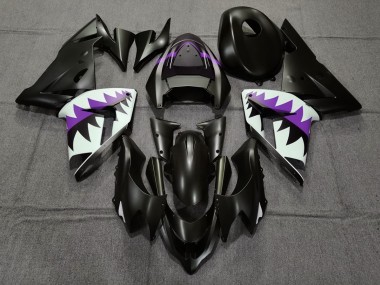 Squalo Nero Opaco & Viola 04-05 Kawasaki ZX10R Carene Moto