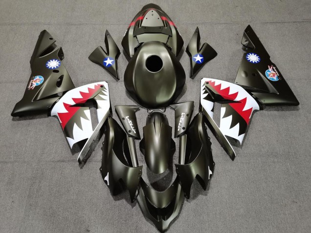 Squalo Verde Militare 04-05 Kawasaki ZX10R Carene Moto Squalo Verde Militare 04-05 Kawasaki ZX10R Carene Moto