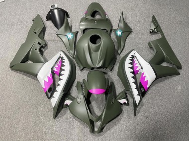 Squalo Verde Opaco & Rosa 07-08 Honda CBR600RR Carene Moto