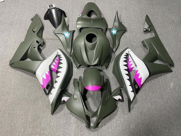 Squalo Verde Opaco & Rosa 07-08 Honda CBR600RR Carene Moto