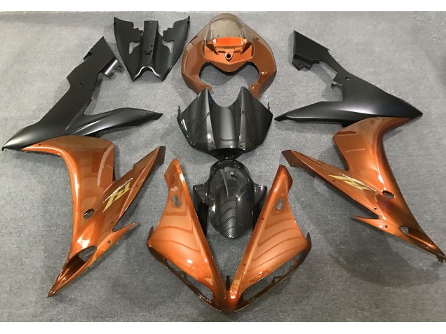 Stile Arancione Lucido & Fibra Di Carbonio 04-06 Yamaha R1 Carene Moto Stile Arancione Lucido & Fibra Di Carbonio 04-06 Yamaha R1 Carene Moto