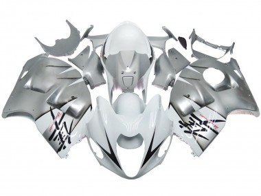 Stile Argento & Bianco Lucido OEM 97-07 Suzuki GSXR 1300 Carene Moto