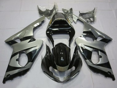 Stile Argento & Nero OEM 00-02 Suzuki GSXR 1000 Carene Moto