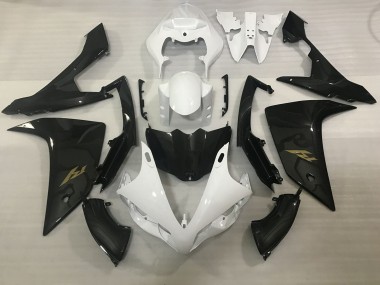 Stile Bianco & Fibra Di Carbonio 07-08 Yamaha R1 Carene Moto