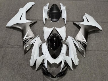 Stile Bianco Lucido & Argento 11-24 Suzuki GSXR 600-750 Carene Moto