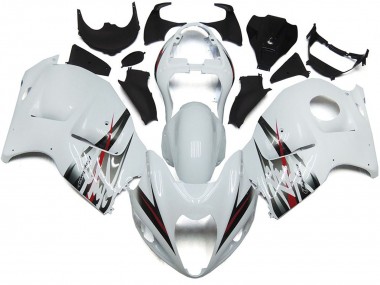 Stile Bianco Lucido & Argento 97-07 Suzuki GSXR 1300 Carene Moto