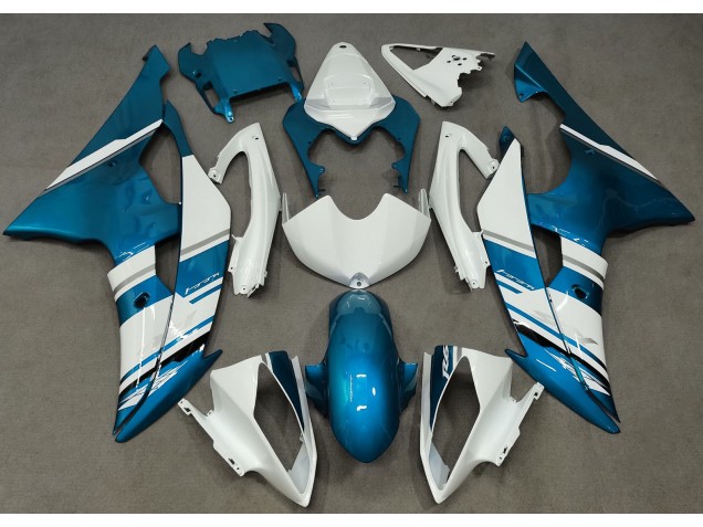 Stile Bianco Lucido & Azzurro OEM 08-16 Yamaha R6 Carene Moto Stile Bianco Lucido & Azzurro OEM 08-16 Yamaha R6 Carene Moto