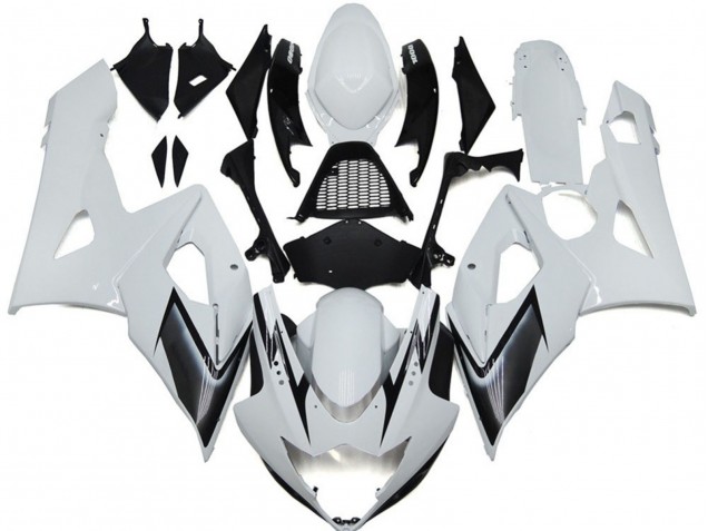 Stile Bianco Lucido Con Sfumature Argento 05-06 Suzuki GSXR 1000 Carene Moto