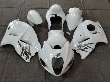 Stile Bianco Lucido OEM Con Decalcomanie Argento 97-07 Suzuki GSXR 1300 Carene Moto
