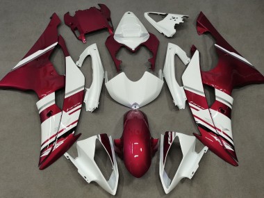 Stile Bianco Lucido & Rosso OEM 08-16 Yamaha R6 Carene Moto