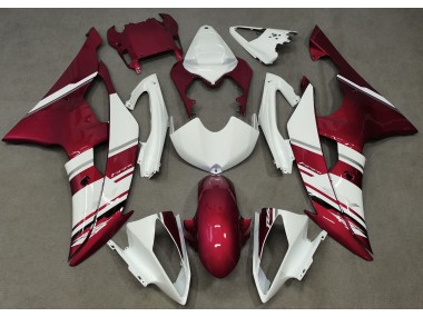 Stile Bianco Lucido & Rosso OEM 08-16 Yamaha R6 Carene Moto