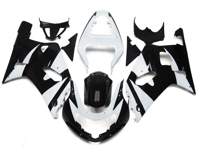 Stile Bianco & Nero OEM 01-03 Suzuki GSXR 600-750 Carene Moto Stile Bianco & Nero OEM 01-03 Suzuki GSXR 600-750 Carene Moto