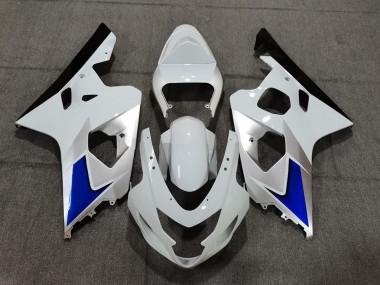 Stile Blu Bianco & Argento 04-05 Suzuki GSXR 600-750 Carene Moto
