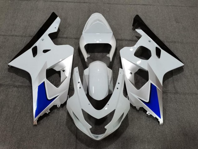 Stile Blu Bianco & Argento 04-05 Suzuki GSXR 600-750 Carene Moto Stile Blu Bianco & Argento 04-05 Suzuki GSXR 600-750 Carene Moto