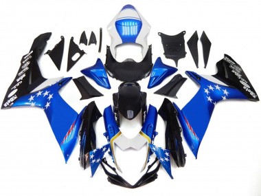 Stile Blu Con Stelle Rosse 11-24 Suzuki GSXR 600-750 Carene Moto