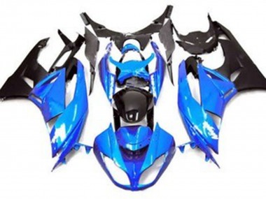 Stile Blu Lucido 09-12 Kawasaki ZX6R Carene Moto