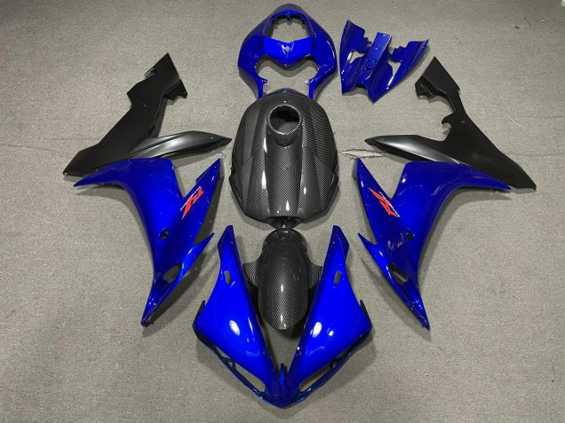 Stile Blu Lucido & Fibra Di Carbonio 04-06 Yamaha R1 Carene Moto Stile Blu Lucido & Fibra Di Carbonio 04-06 Yamaha R1 Carene Moto