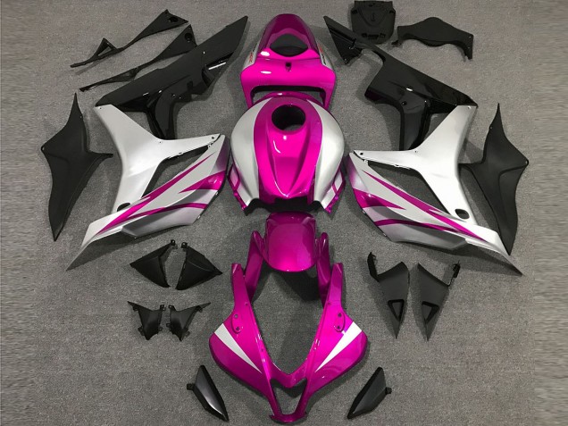 Stile OEM Rosa & Argento 07-08 Honda CBR600RR Carene Moto Stile OEM Rosa & Argento 07-08 Honda CBR600RR Carene Moto
