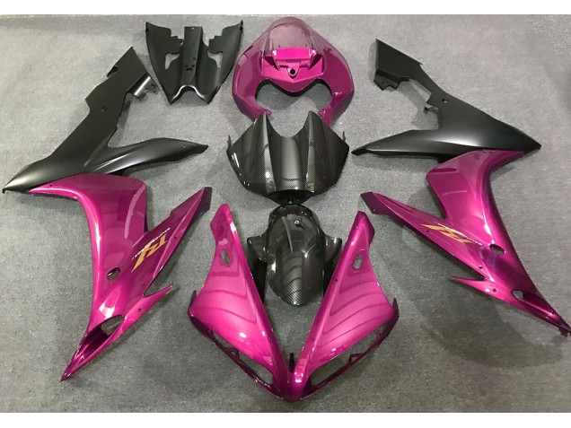 Stile Rosa Acceso & Fibra Di Carbonio 04-06 Yamaha R1 Carene Moto Stile Rosa Acceso & Fibra Di Carbonio 04-06 Yamaha R1 Carene Moto