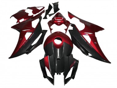 Stile Rosso Con Fibra Di Carbonio 08-16 Yamaha R6 Carene Moto