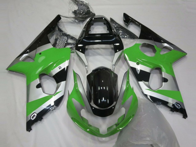 Stile Verde Argento OEM 00-02 Suzuki GSXR 1000 Carene Moto Stile Verde Argento OEM 00-02 Suzuki GSXR 1000 Carene Moto