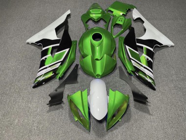Stile Verde Bianco & Nero OEM 08-16 Yamaha R6 Carene Moto