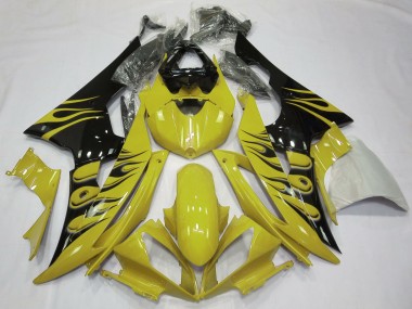 Style Jaune Flamme 08-16 Yamaha R6 Carene Moto