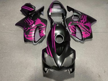 Teschio Nero Opaco & Rosa 01-03 Honda CBR600 F4i Carene Moto