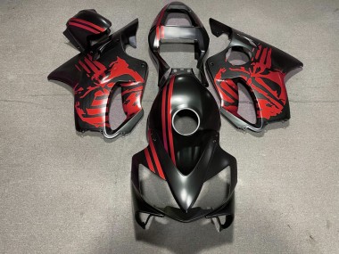 Teschio Nero Opaco & Rosso 01-03 Honda CBR600 F4i Carene Moto