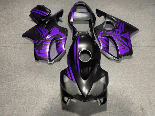 Teschio Nero Opaco & Viola 01-03 Honda CBR600 F4i Carene Moto Teschio Nero Opaco & Viola 01-03 Honda CBR600 F4i Carene Moto