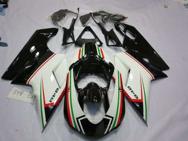 Tricolore Nero 07-14 Ducati 848 1098 1198 Carene Moto Tricolore Nero 07-14 Ducati 848 1098 1198 Carene Moto