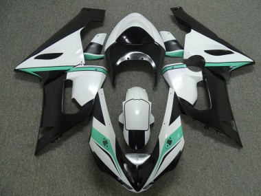 Verde Acqua Bianco & Nero 05-06 Kawasaki ZX6R Carene Moto