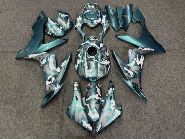 Verde Acqua Scuro Camo 04-06 Yamaha R1 Carene Moto Verde Acqua Scuro Camo 04-06 Yamaha R1 Carene Moto