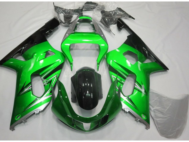 Verde & Argento 01-03 Suzuki GSXR 600-750 Carene Moto Verde & Argento 01-03 Suzuki GSXR 600-750 Carene Moto