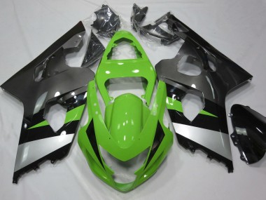 Verde & Argento 04-05 Suzuki GSXR 600-750 Carene Moto