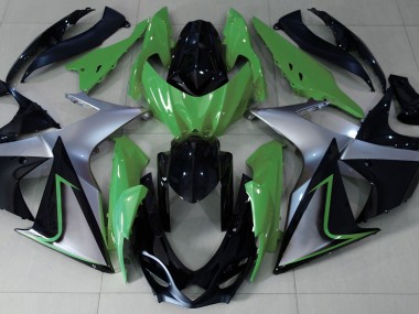 Verde Argento & Nero 09-16 Suzuki GSXR 1000 Carene Moto
