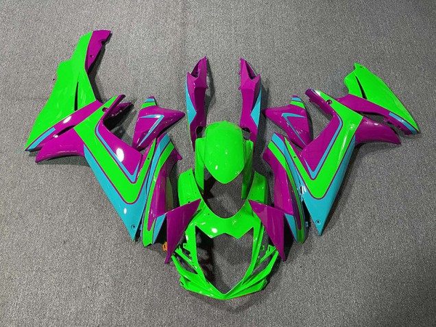 Verde Azzurro & Magenta 11-24 Suzuki GSXR 600-750 Carene Moto Verde Azzurro & Magenta 11-24 Suzuki GSXR 600-750 Carene Moto