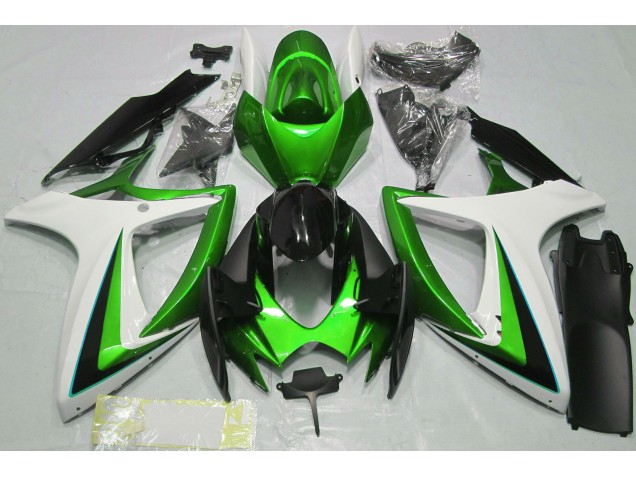Verde & Bianco 06-07 Suzuki GSXR 600-750 Carene Moto Verde & Bianco 06-07 Suzuki GSXR 600-750 Carene Moto