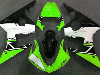 Verde Bianco & Nero 03-04 Yamaha R6 Carene Moto
