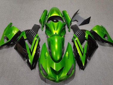 Verde Brillante & Nero 06-11 Kawasaki ZX14R Carene Moto