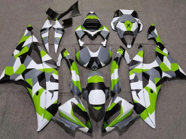 Verde Chiaro Camo Tinta Unita 08-16 Yamaha R6 Carene Moto