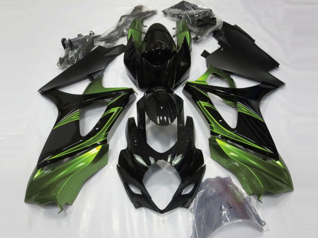 Verde Elettrico & Nero Lucido 07-08 Suzuki GSXR 1000 Carene Moto Verde Elettrico & Nero Lucido 07-08 Suzuki GSXR 1000 Carene Moto