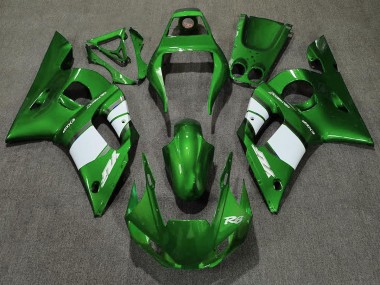 Verde Intenso & Bianco 98-02 Yamaha R6 Carene Moto