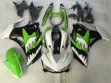 Verde Lime & Squalo Bianco 15-18 Yamaha R3 Carene Moto
