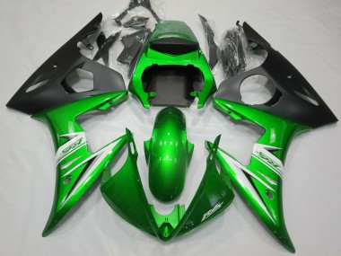 Verde Lucido & Bianco 05 Yamaha R6 Carene Moto