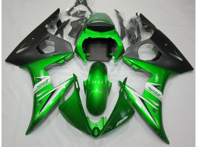 Verde Lucido & Bianco 05 Yamaha R6 Carene Moto Verde Lucido & Bianco 05 Yamaha R6 Carene Moto