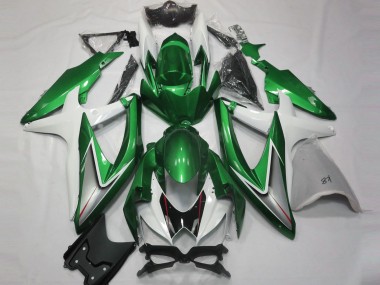 Verde Lucido & Bianco 08-10 Suzuki GSXR 600-750 Carene Moto